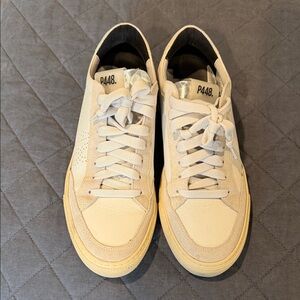 P448 Women’s Light Tan and Off-White Sneakers
